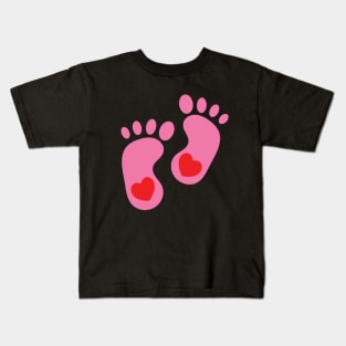 Pink Baby Feet Kids T-Shirt